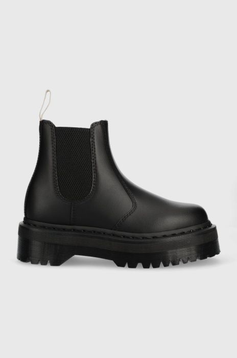 Черевики Dr. Martens V 2976 Quad Mono жіночі колір чорний на платформі DM27560001-Black Черевики Dr. Martens V 2976 Quad Mono жіночі колір чорний на платформі DM27560001-Black