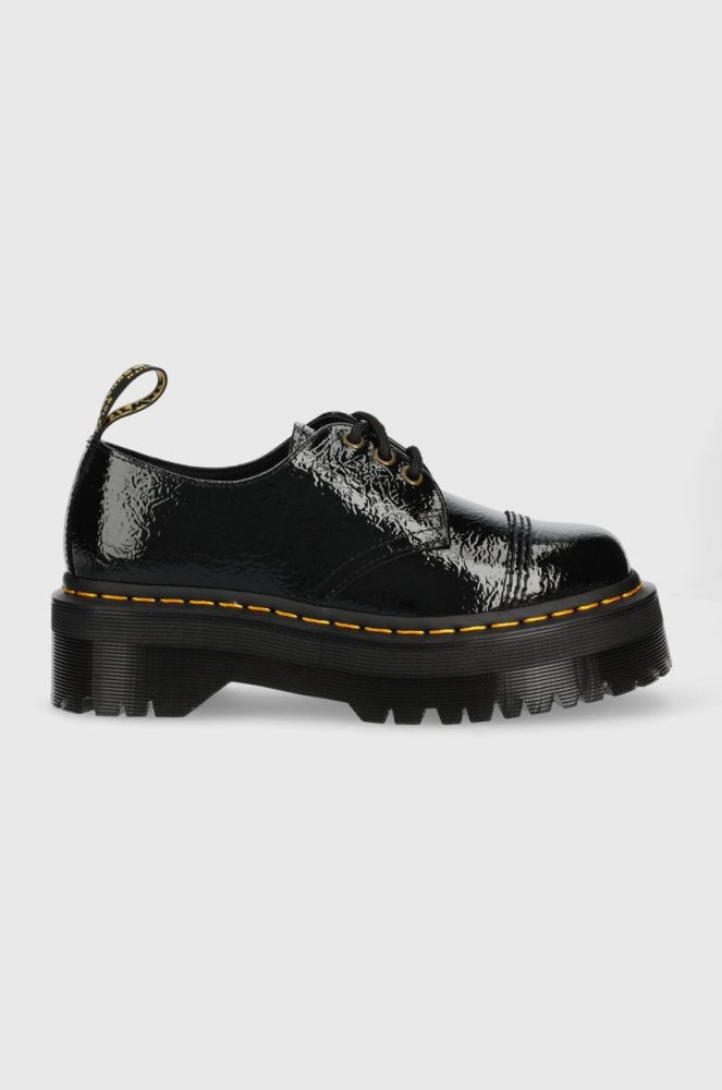 Шкіряні туфлі Dr. Martens 1461 Quad Tc жіночі колір чорний на плоскому ходу