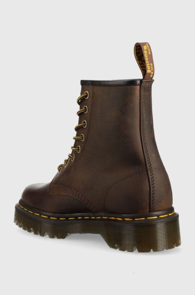 Шкіряні черевики Dr. Martens 1460 Bex жіночі колір коричневий на плоскому ходу фото 3