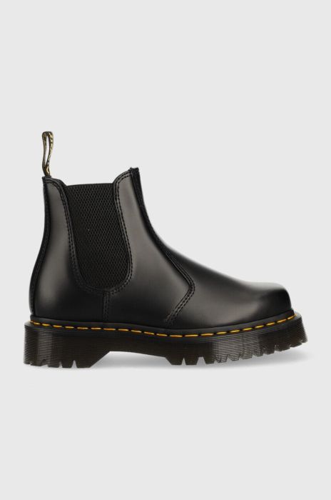 Шкіряні черевики Dr. Martens 2976 Bex Squared жіночі колір чорний на плоскому ходу DM27888001-Black Шкіряні черевики Dr. Martens 2976 Bex Squared жіночі колір чорний на плоскому ходу DM27888001-Black