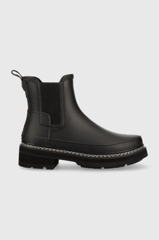 Гумові чоботи Hunter Ref Stitch Detail Chelsea жіночі колір чорний WFS2100RMA