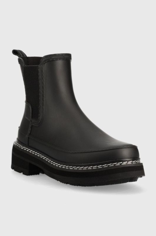 Гумові чоботи Hunter Ref Stitch Detail Chelsea жіночі колір чорний WFS2100RMA фото 2