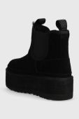 Замшеві черевики UGG W Neumel Platform Chelsea жіночі колір чорний на платформі утеплене Замшеві черевики UGG W Neumel Platform Chelsea жіночі колір чорний на платформі утеплене