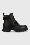 Шкіряні черевики UGG W Ashton Lace Up жіночі колір чорний на платформі Шкіряні черевики UGG W Ashton Lace Up жіночі колір чорний на платформі