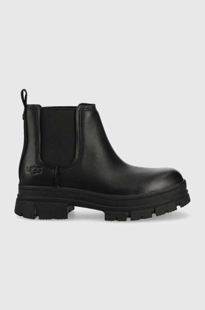 Шкіряні черевики UGG W Ashton Chelsea жіночі колір чорний на платформі 1133894.BLK-BLK