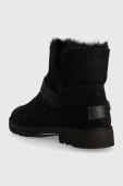Шкіряні черевики UGG W Romely Short Buckle жіночі колір чорний на плоскому ходу утеплене