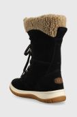 Замшеві кросівки UGG Lakesider Tall Lace жіночі колір чорний на плоскому ходу злегка утеплена