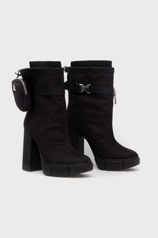 Черевики Steve Madden Riseup жіночі колір чорний каблук блок фото 2