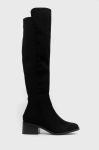 Чоботи Steve Madden Graphite жіночі колір чорний каблук блок Чоботи Steve Madden Graphite жіночі колір чорний каблук блок