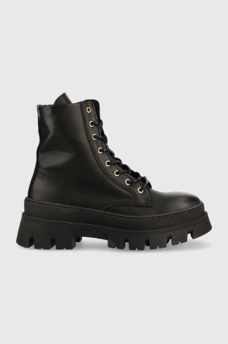 Шкіряні черевики Steve Madden Frederique жіночі колір чорний на платформі Шкіряні черевики Steve Madden Frederique жіночі колір чорний на платформі