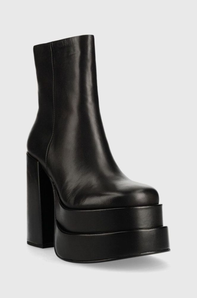 Шкіряні черевики Steve Madden Cobra жіночі колір чорний каблук блок фото 2