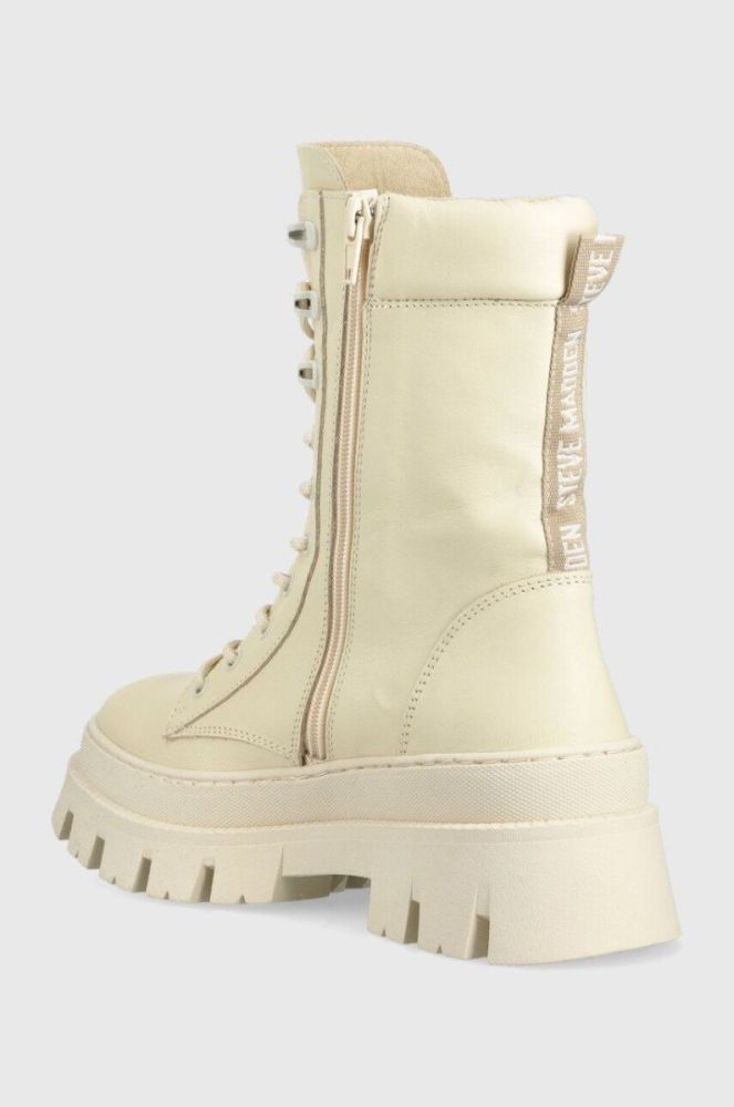 Шкіряні черевики Steve Madden Fezza жіночі колір бежевий на плоскому ходу злегка утеплена фото 3