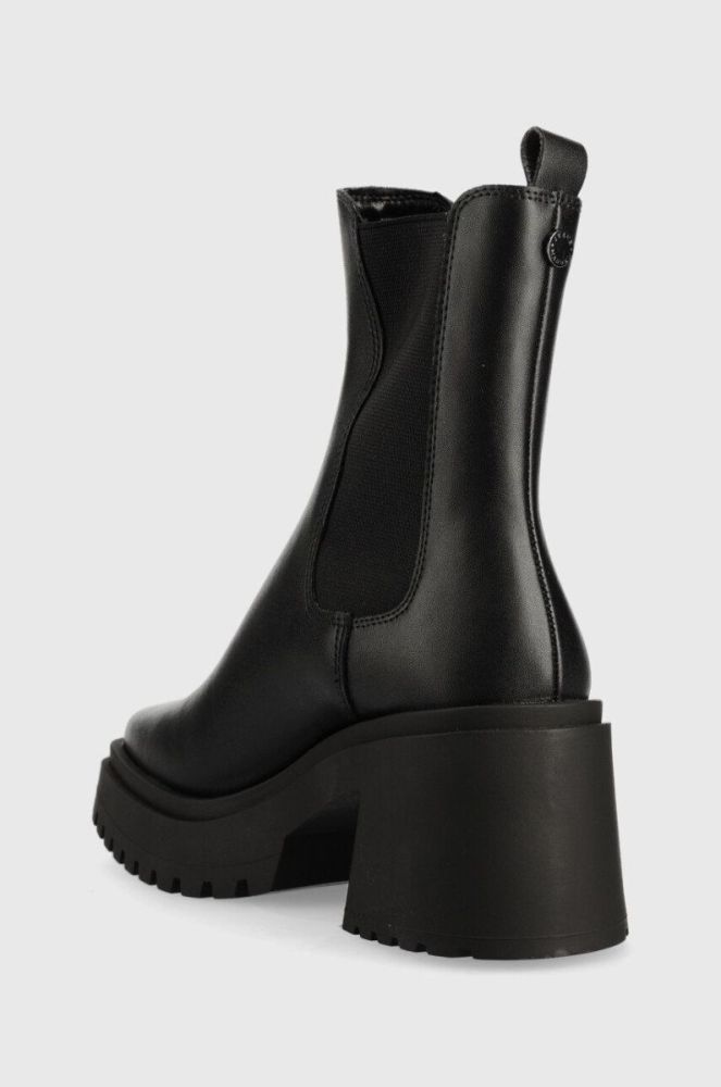 Шкіряні черевики Steve Madden Parkway жіночі колір чорний каблук блок фото 3