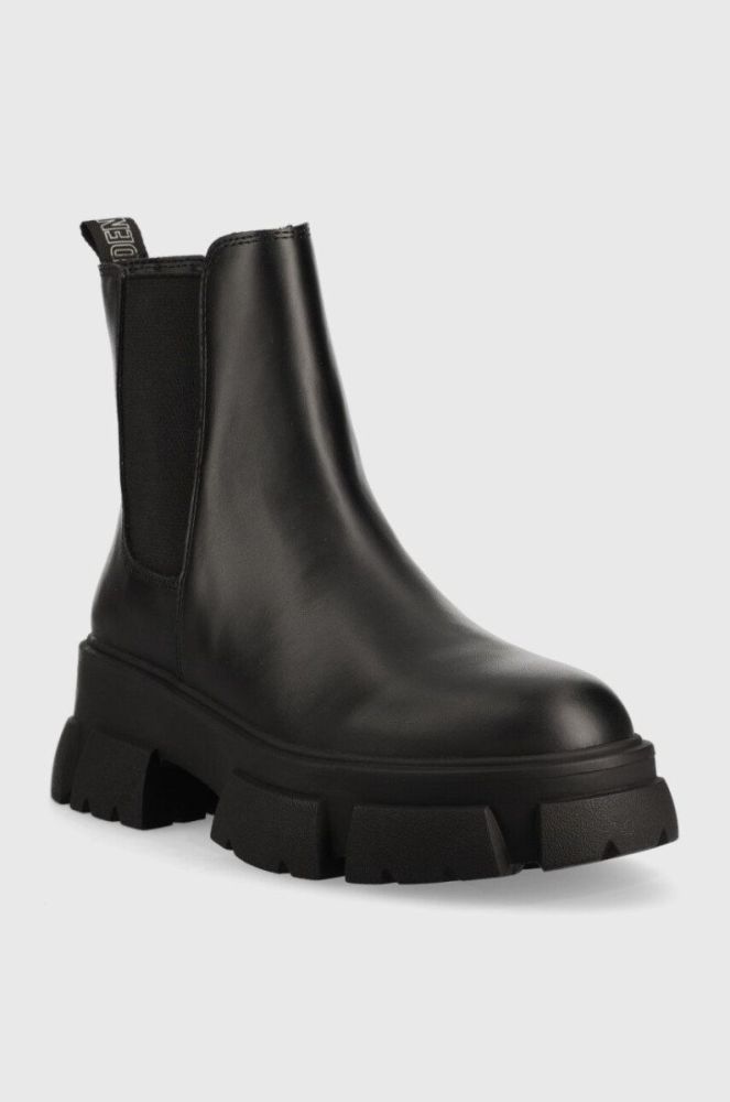 Шкіряні черевики Steve Madden Tunnel жіночі колір чорний на платформі фото 2