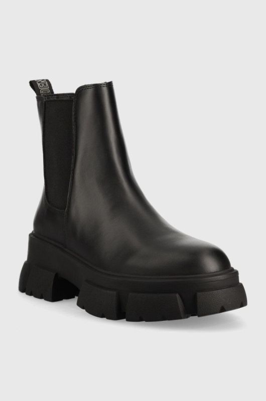 Шкіряні черевики Steve Madden Tunnel жіночі колір чорний на платформі фото 2