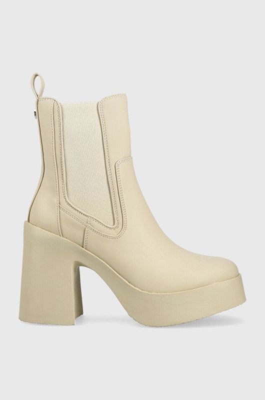 Черевики Steve Madden Climate жіночі колір бежевий каблук блок