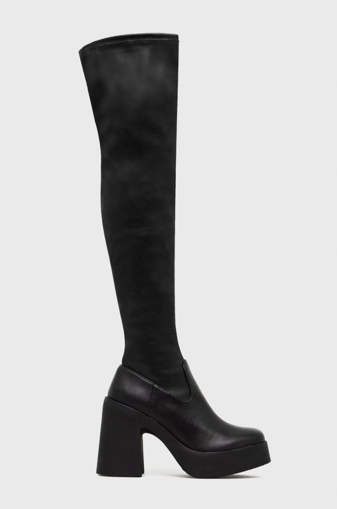 Чоботи Steve Madden Clifftop жіночі колір чорний каблук блок