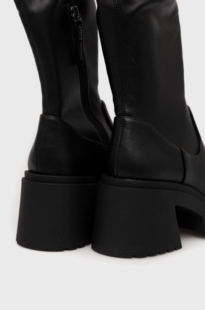 Чоботи Steve Madden Jetstream жіночі колір чорний каблук блок фото 3