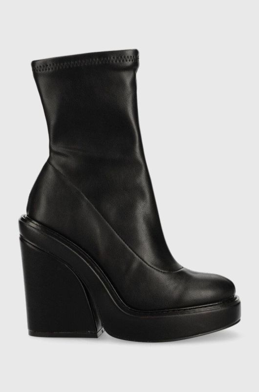 Черевики Steve Madden All Out жіночі колір чорний каблук блок