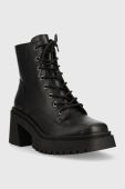 Шкіряні черевики Steve Madden Freeport жіночі колір чорний каблук блок