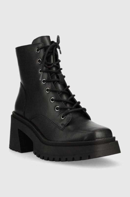 Шкіряні черевики Steve Madden Freeport жіночі колір чорний каблук блок фото 2