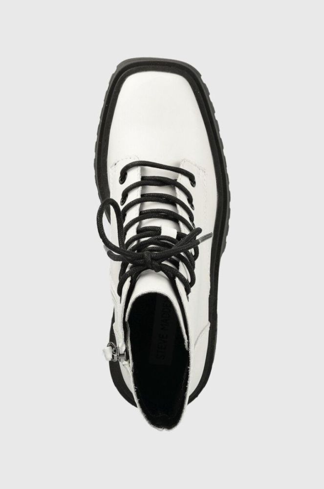 Шкіряні черевики Steve Madden Freeport жіночі колір білий каблук блок фото 4