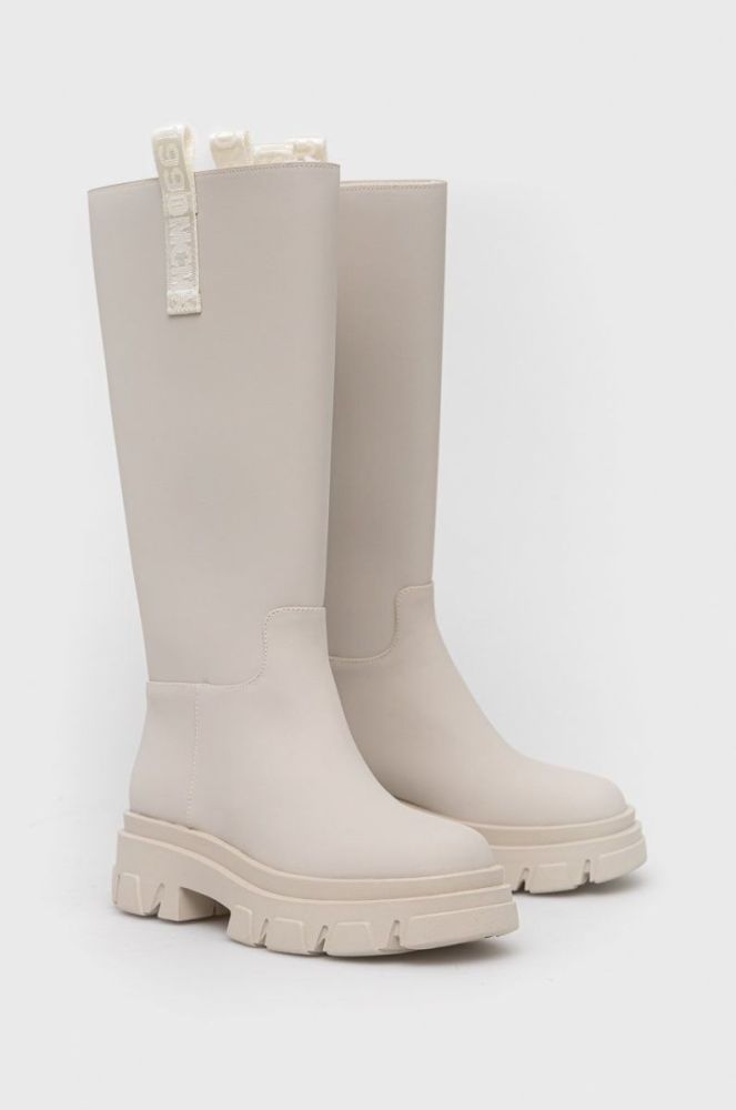 Чоботи Steve Madden Lodge жіночі колір бежевий на платформі фото 2