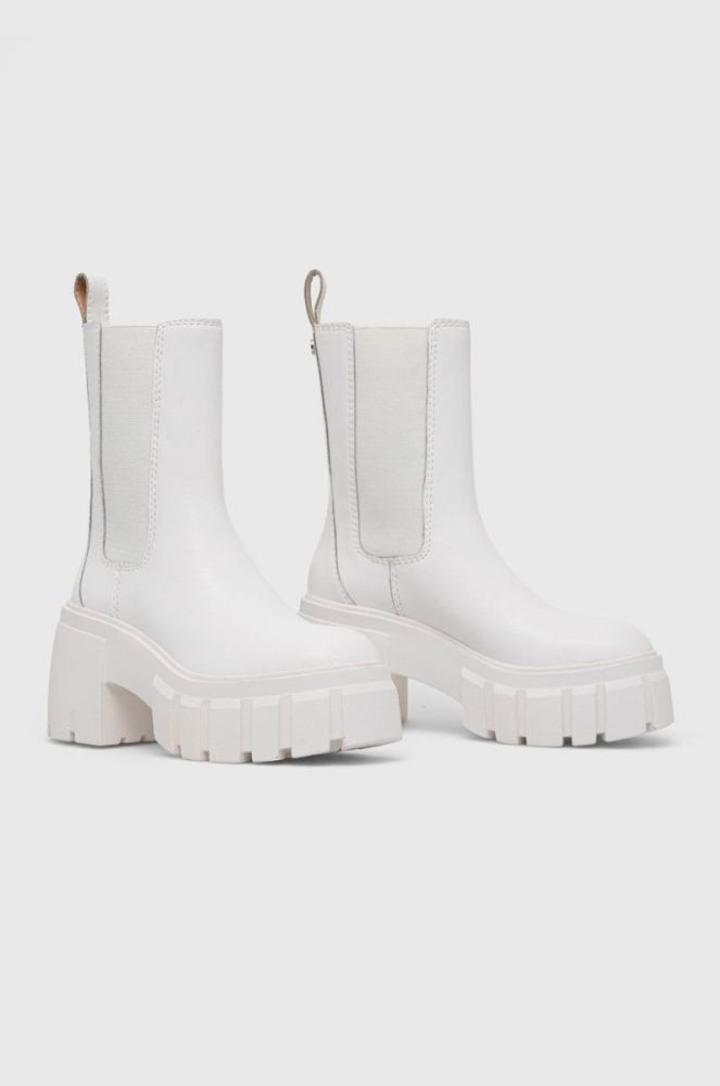 Шкіряні черевики Steve Madden Ballistic жіночі колір білий каблук блок фото 2