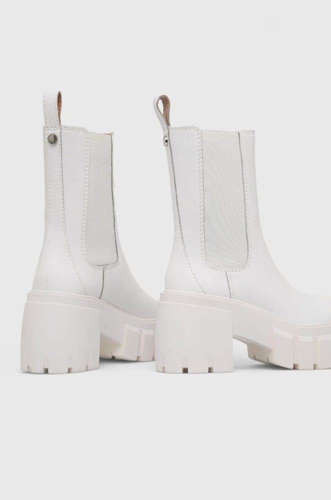 Шкіряні черевики Steve Madden Ballistic жіночі колір білий каблук блок фото 3