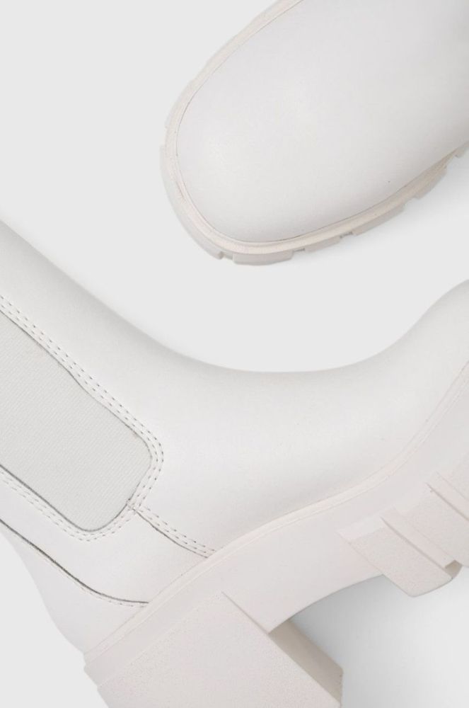 Шкіряні черевики Steve Madden Ballistic жіночі колір білий каблук блок фото 4