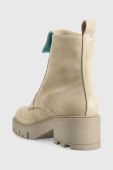 Замшеві черевики Chiara Ferragni Eyelike жіночі колір бежевий каблук блок