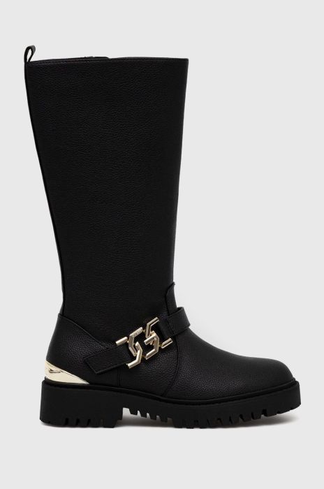 Чоботи Guess Oryn2 жіночі колір чорний на плоскому ходу