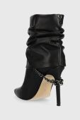 Шкіряні черевики Guess Sabrea жіночі колір чорний на шпильці
