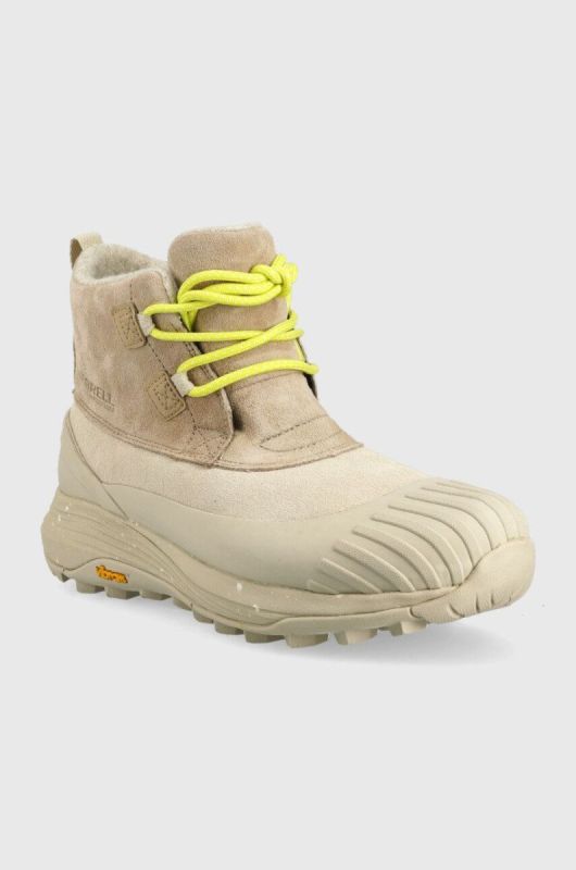 Замшеві чоботи Merrell жіночі колір бежевий утеплене фото 2