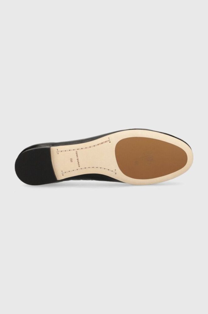 Шкіряні балетки Tory Burch Multi Logo колір чорний фото 5