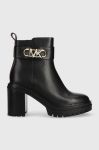 Шкіряні черевики MICHAEL Michael Kors Parker жіночі колір чорний каблук блок Шкіряні черевики MICHAEL Michael Kors Parker жіночі колір чорний каблук блок