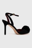 Замшеві туфлі Kate Spade Amour Pom колір чорний