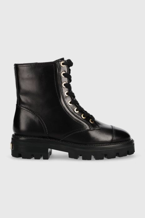 Шкіряні черевики Kate Spade Merritt Lug жіночі колір чорний на плоскому ходу Шкіряні черевики Kate Spade Merritt Lug жіночі колір чорний на плоскому ходу