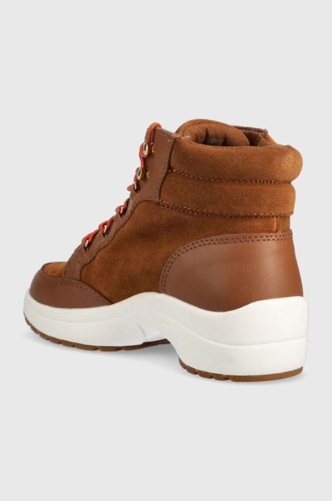Шкіряні черевики Lauren Ralph Lauren Wpsuede Rylee жіночі колір коричневий на плоскому ходу 802875308001 фото 3