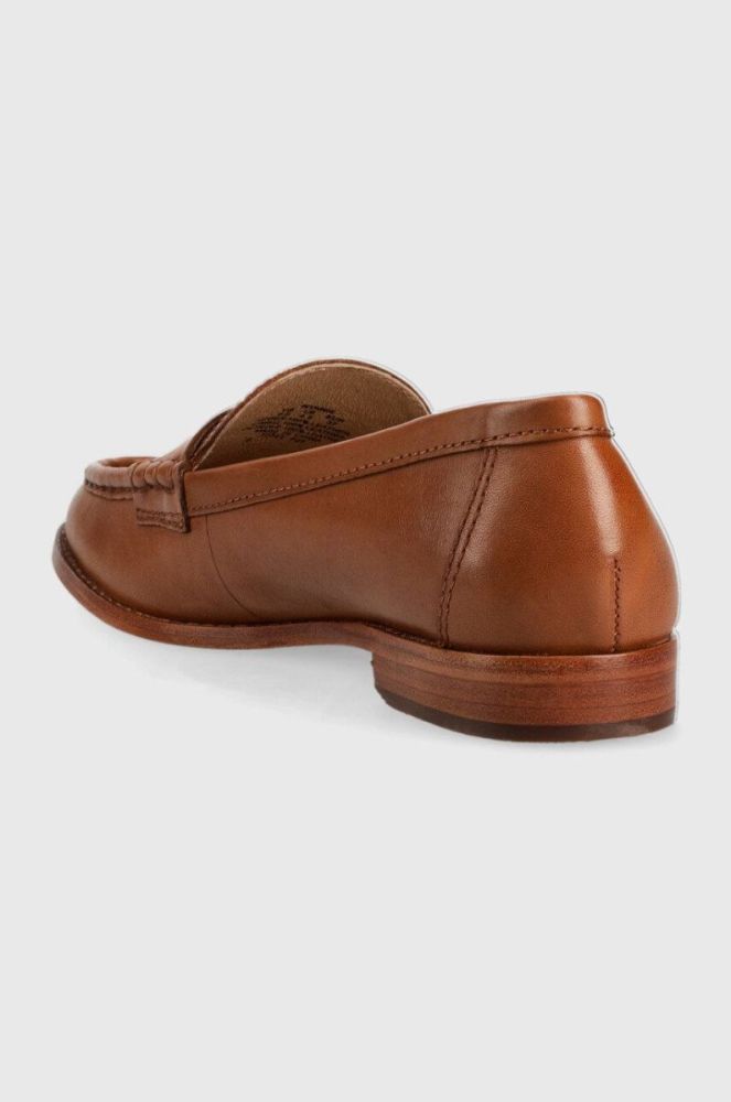 Шкіряні мокасини Lauren Ralph Lauren Wynnie жіночі колір коричневий на плоскому ходу 802875318002 фото 3