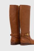 Шкіряні чоботи Lauren Ralph Lauren Brittaney жіночі колір коричневий на плоскому ходу 802876148002