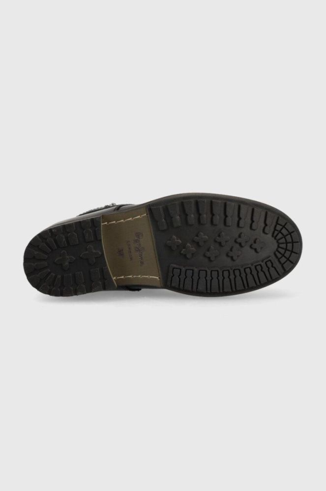 Шкіряні черевики Pepe Jeans Melting Combat Warm W жіночі колір чорний на плоскому ходу фото 5