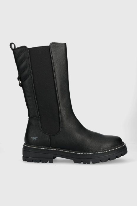 Черевики Mustang жіночі колір чорний на плоскому ходу злегка утеплена (2762010)