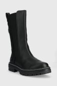 Черевики Mustang жіночі колір чорний на плоскому ходу злегка утеплена (2762010)