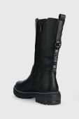Черевики Mustang жіночі колір чорний на плоскому ходу злегка утеплена (2762010)