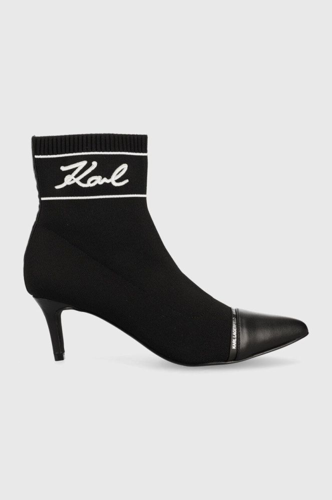 Черевики Karl Lagerfeld Pandara жіночі колір чорний на шпильці (2556220)