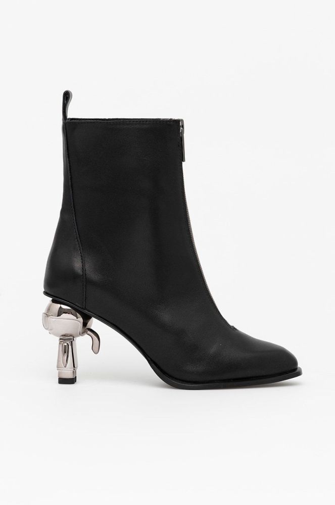 Шкіряні черевики Karl Lagerfeld Ikon Heel жіночі колір чорний каблук блок