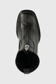 Шкіряні черевики Karl Lagerfeld Voyage жіночі колір чорний каблук блок