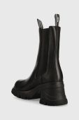 Шкіряні черевики Karl Lagerfeld Bridger жіночі колір чорний каблук блок