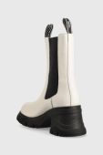 Шкіряні черевики Karl Lagerfeld Bridger жіночі колір білий каблук блок